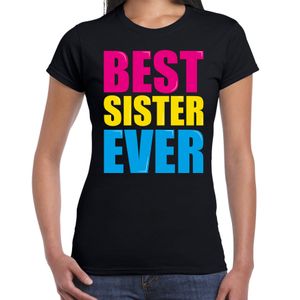 Best sister ever / Beste zus ooit fun t-shirt zwart dames