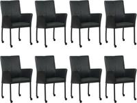 Zwarte leren moderne eetkamerstoel Comfort - Granada leer Black (zwart leer) Zwarte leren moderne eetkamerstoel Comfort - Granada leer Black (zwart leer)