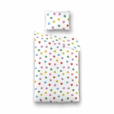 Dekbedovertrek Candy Hearts Romantisch 140x200 Cm Fresh And Co Kids - Dekbed-Discounter.nl