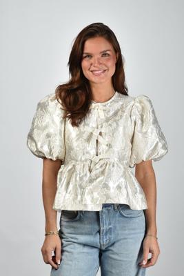 Ganni blouse A1040079 egret