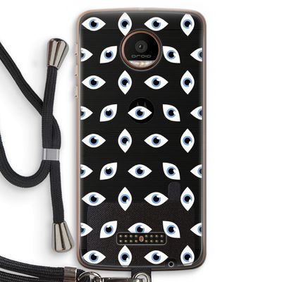 Eyes pattern: Motorola Moto Z Force Transparant Hoesje met koord