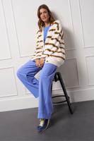 Joyce stripe cardigan - offwhite/caramel - 13127