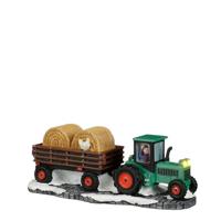 Tractor with straw cart battery operated l20xb8,3xh6,5cm - Luville