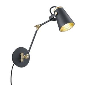 Trio Design wand leeslamp Edward zwart met goud 208870132