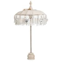 J-Line Parasol+Voet+Kwast Katoen|Hout Creme|Zilver Small