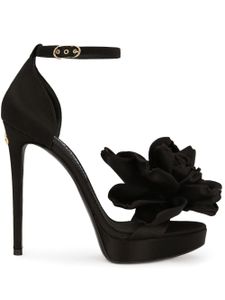 Dolce & Gabbana sandales Keira 105 mm à fleur appliquée - Noir