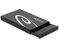 DeLOCK 42611 behuizing voor opslagstations HDD-/SSD-behuizing Zwart, Wit 2.5" - thumbnail