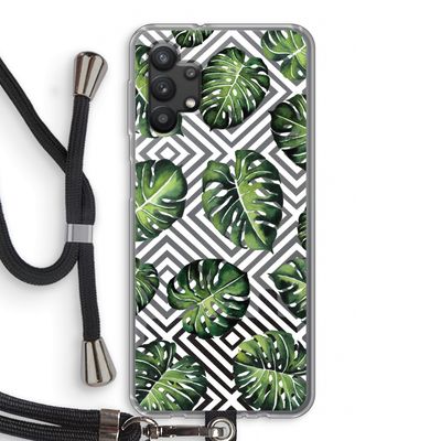 Geometrische jungle: Samsung Galaxy A32 5G Transparant Hoesje met koord