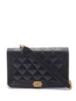 CHANEL Pre-Owned portefeuille Boy Chanel à bride en chaîne (2020-2021) - Noir