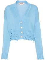 Marni cardigan en coton à effet usé - Bleu