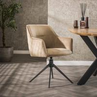 LifestyleFurn Draaibare Eetkamerstoel 'Lavonne' Velvet, kleur Champagne