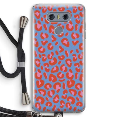 Leopard blue: LG G6 Transparant Hoesje met koord