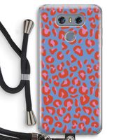 Leopard blue: LG G6 Transparant Hoesje met koord