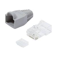 LogiLink MP0023 RJ45-connector, Cat 6 Stekker, recht Aantal polen: 8P8C Grijs 100 stuk(s)