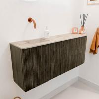 Toiletmeubel Mondiaz Joya Dlux | 101.6 cm | Meubelkleur Shadow | Faye wastafel Frappe Wasbak Links | Zonder kraangat(en)