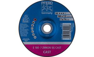 PFERD 62217738 E 180-7 ZIRKON SG CAST Afbraamschijf gebogen Diameter 180 mm Boordiameter 22.23 mm Grijs/grauw sferoïdisch gietijzer, Giethuid 10 stuk(s)