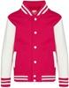 Just Cool JH043K Kids´ Varsity Jacket - Hot Pink - 3/4 (XS)