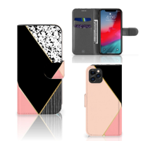 Apple iPhone 11 Pro | Book Case | Zwart Roze Vormen