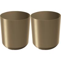 Prosperplast Plantenpot/bloempot Babylon - 2x - kunststof - buiten/binnen - goud - D39 x H39 cm - Plantenpotten