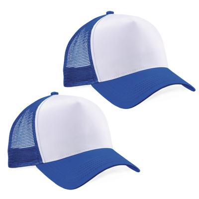 Truckers baseballcap - 2x - blauw/wit - volwassenen - voordelige petjes/caps