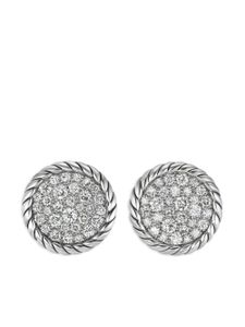 David Yurman puces d'oreilles DY Elements Button en argent sterling serti de diamants