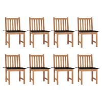 Tuinstoelen 8 st met kussens massief teakhout