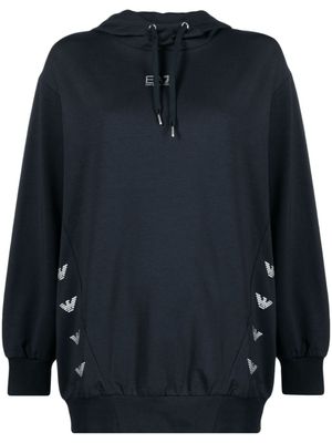 Ea7 Emporio Armani hoodie à lien de resserrage - Bleu
