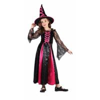 Carnaval/Halloween verkleedkleding Roze heks jurkje voor meisjes - heksenjurkje / kostuum