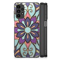 Samsung Galaxy A13 4G Bloemen Hoesje Purple Flower Samsung Galaxy A13 4G Bloemen Hoesje Purple Flower