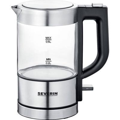 Severin 3472 Waterkoker Snoerloos, Oververhittingsbeveiliging Aantal/Volume: 0.5 l RVS (geborsteld), Zwart