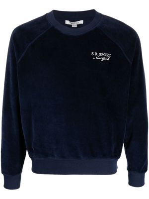 Sporty & Rich sweat à logo brodé - Bleu