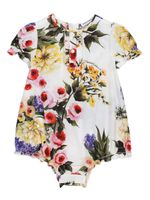 Dolce & Gabbana Kids body en coton à fleurs - Jaune - thumbnail