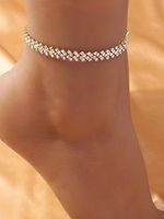 Minimalist Rhombus Rhinestone Anklet