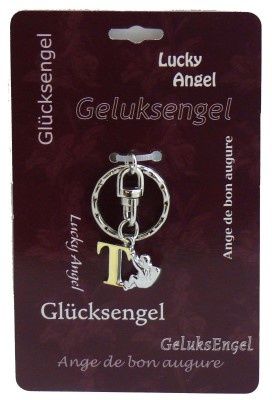 Steengoed Geluksengel sleutelhanger T (1 st)