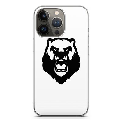 Angry Bear (white): iPhone 13 Pro Transparant Hoesje