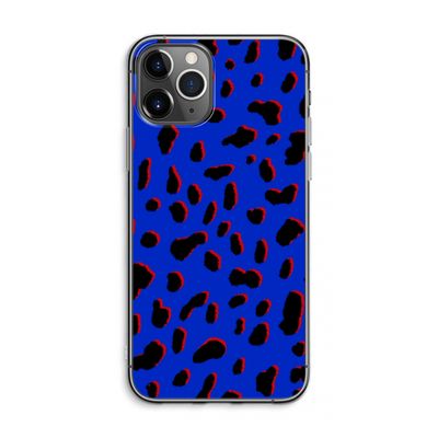 Blue Leopard: iPhone 11 Pro Max Transparant Hoesje