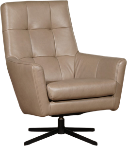 Taupe leren moderne draaifauteuil Central - Granada leer Taupe (taupe leer)