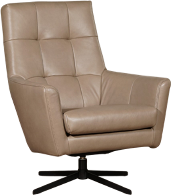 Taupe leren moderne draaifauteuil Central - Granada leer Taupe (taupe leer)