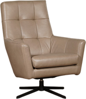 Taupe leren moderne draaifauteuil Central - Granada leer Taupe (taupe leer)