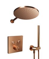 Blaufoss Smartbox Switch-line thermostatische kraan Inbouw regendoucheset met regendouchekop 30 cm Brushed Rosegold