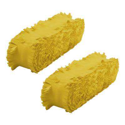 Crepe papier feest slingers/guirlande - 2x - 6 meter - geel - feestversiering - uni kleuren Crepe papier feest slingers/guirlande - 2x - 6 meter - geel - feestversiering - uni kleuren