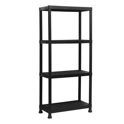 Marbueno Rek 4 Planken Zwart Plastic 61x31x131 cm Tuin 10537