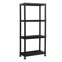 Marbueno Rek 4 Planken Zwart Plastic 61x31x131 cm Tuin 10537
