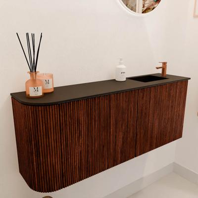 Toiletmeubel Mondiaz Joya | 101.6 cm | Meubelkleur Ruby | Faye wastafel Urban Rechts | 1 kraangat