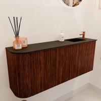 Toiletmeubel Mondiaz Joya | 101.6 cm | Meubelkleur Ruby | Faye wastafel Urban Rechts | 1 kraangat