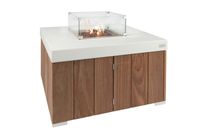 Easy Fires: Vuurtafel Coral Rechthoek Wit - Hardhout Cumaru