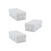 Set 3 stuks lasdozen IP65 - 6 ingangen Set 3 stuks lasdozen IP65 - 6 ingangen