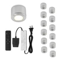 Set Led opbouwspot met afstandsbediening Parma zilver 3W dimbaar IP44 1-12 stuks