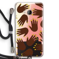 Hands dark: HTC U Play Transparant Hoesje met koord