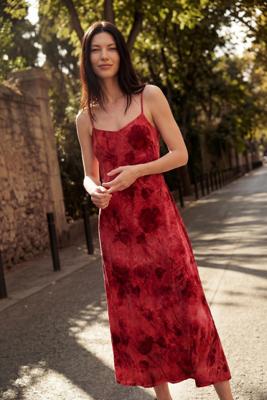 Bloemenjurk met bandjes - RED - XL Bloemenjurk met bandjes - RED - XL